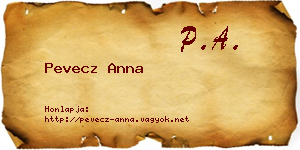 Pevecz Anna névjegykártya