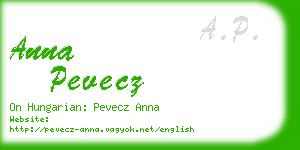 anna pevecz business card